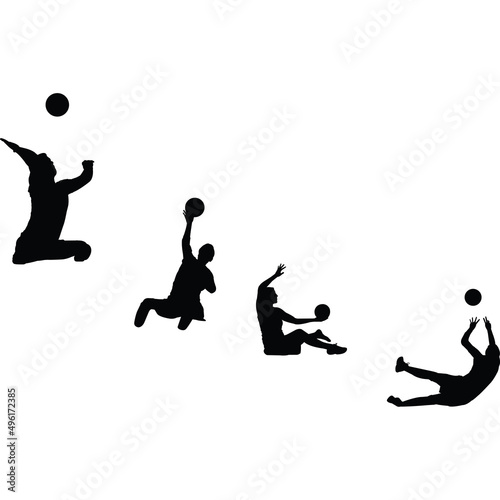 Paralympic Volleyball Silhouette Vector