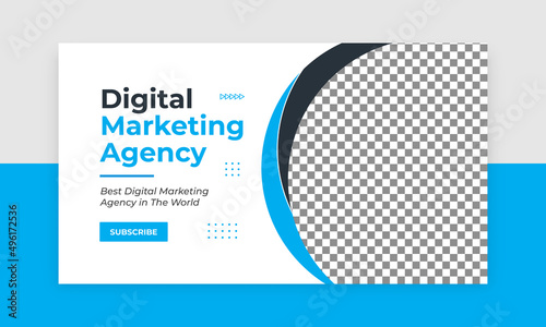 Clean and professional corporate digital marketing agency web banner and video thumbnail