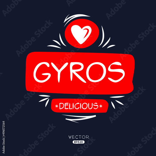 Creative (Gyros) logo, Gyros sticker, vector illustration.