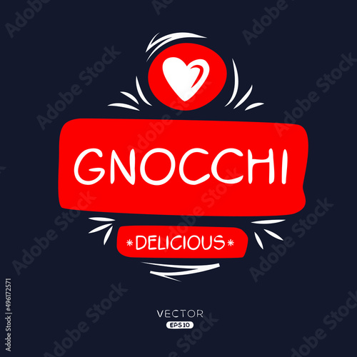 Creative (Gnocchi ) logo, Gnocchi  sticker, vector illustration.