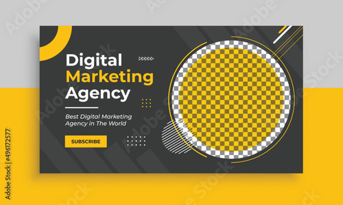 Clean and professional corporate digital marketing agency web banner and video thumbnail