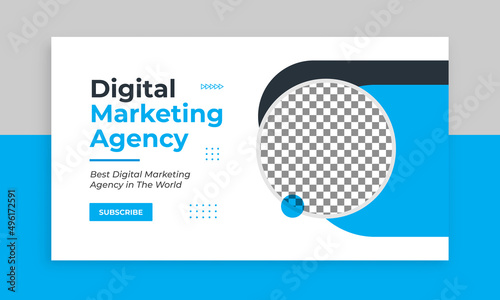 Clean and professional corporate digital marketing agency web banner and video thumbnail photo