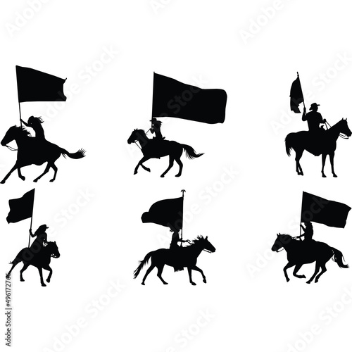 Drill team Silhouette Vector