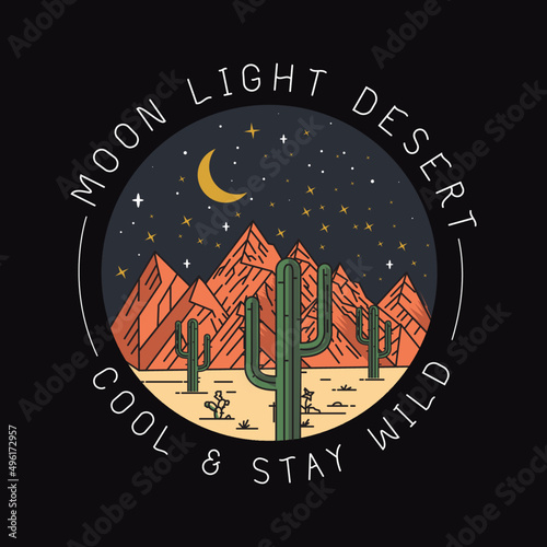 Desert Vibes in Arizona, Desert vibes vector graphic print design for apparel, stickers, posters, background and others. Outdoor western vintage artwork. Arizona desert t-shirt design