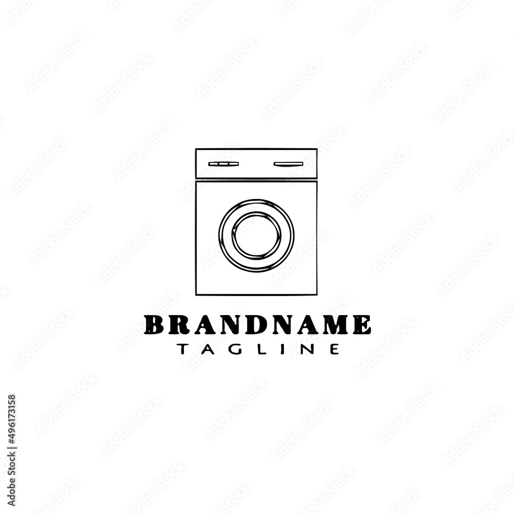 washing machine logo cartoon icon design template black vector illustration