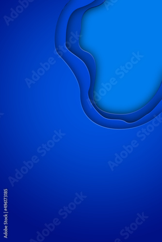 Abstract paper cut in blue - Illustration