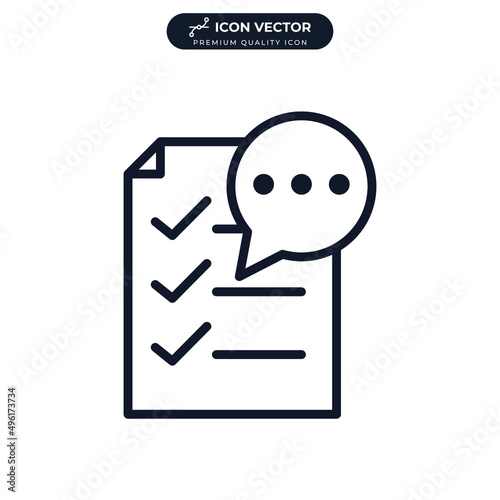 online survey icon symbol template for graphic and web design collection logo vector illustration