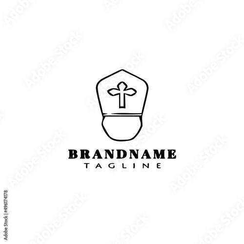 bishop mitre logo cartoon icon design template black isolated vector