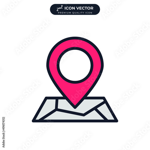 Free Download map location icon symbol template for graphic and web design collection logo vector illustration - GFXLoad