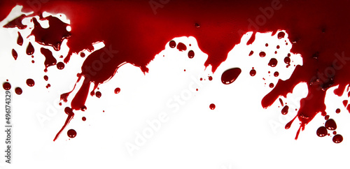 Bloody drops isolated on white background