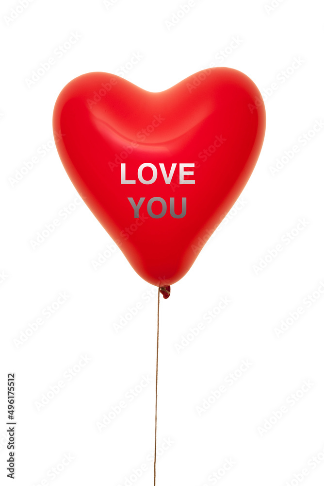 red love you heart shaped balloon