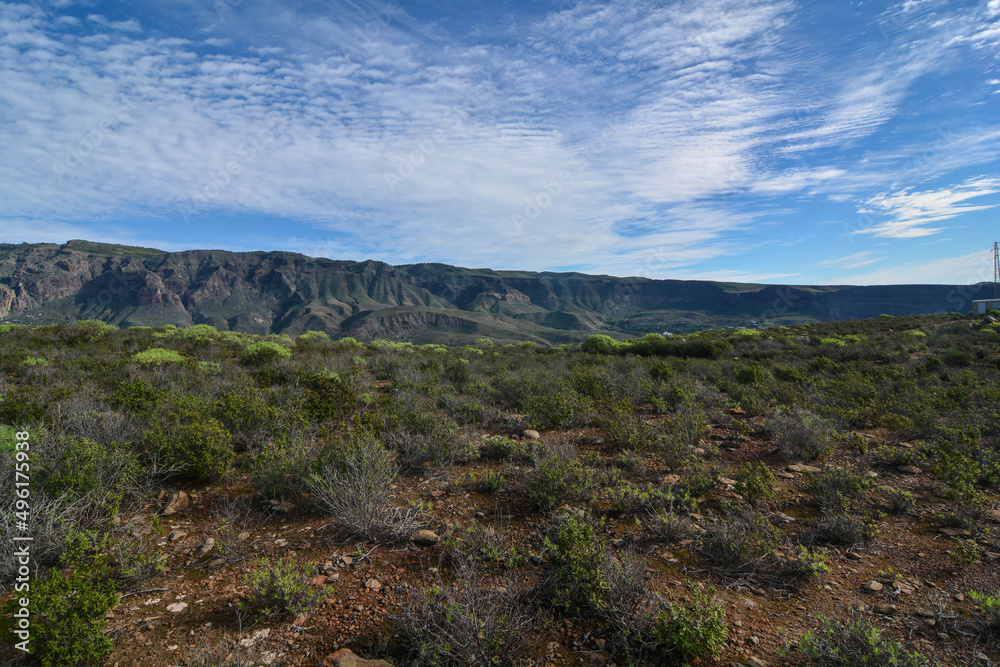 promontorio interno all'isola di gran canaria vicino al monumento simbolo roque nublo