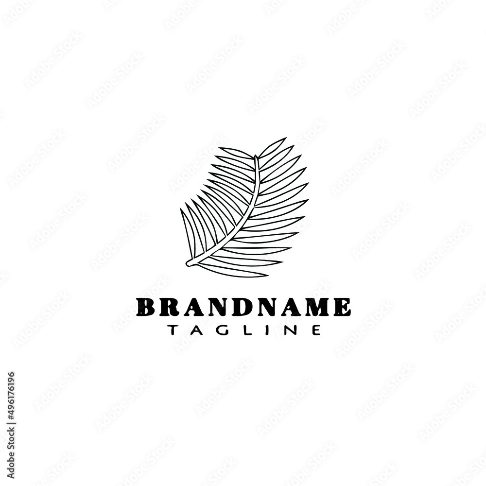 leaf logo cartoon icon design template black isolated vector illustration