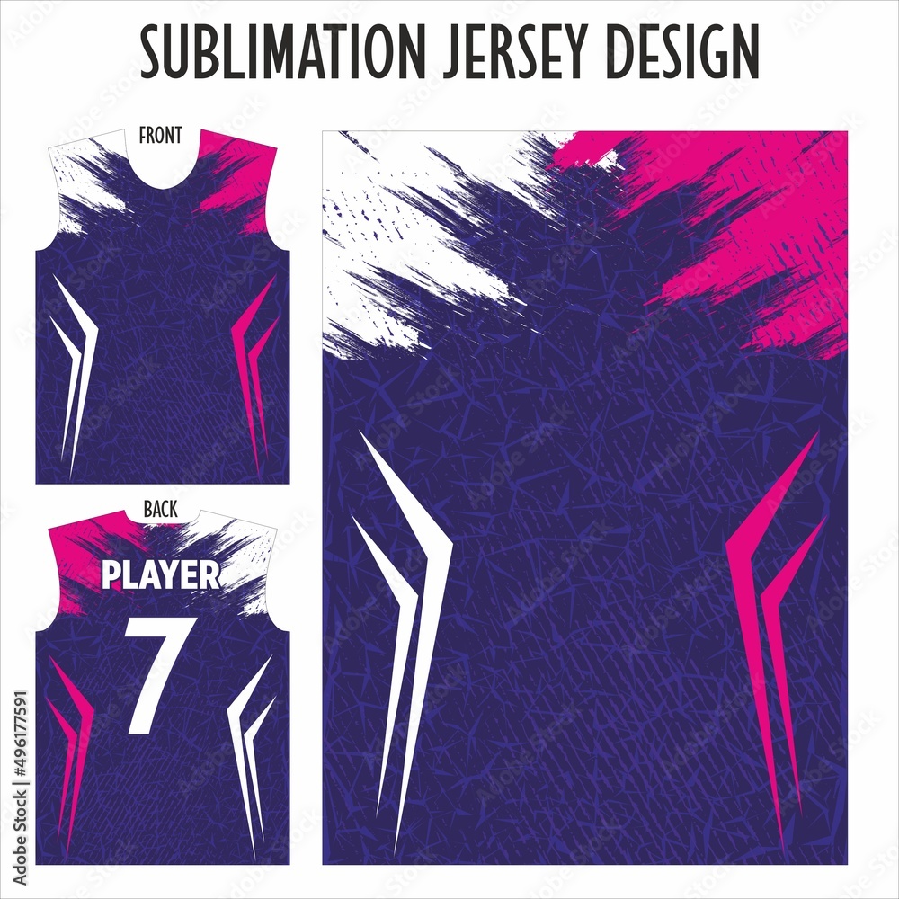 Soccer jersey pattern design.Sublimation t shirt. Football soccer kit template. - obrazy, fototapety, plakaty 