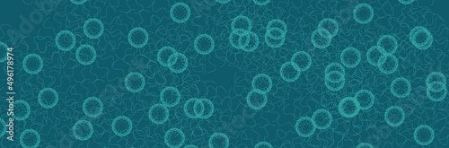 Abstract bacteria symbol blue background