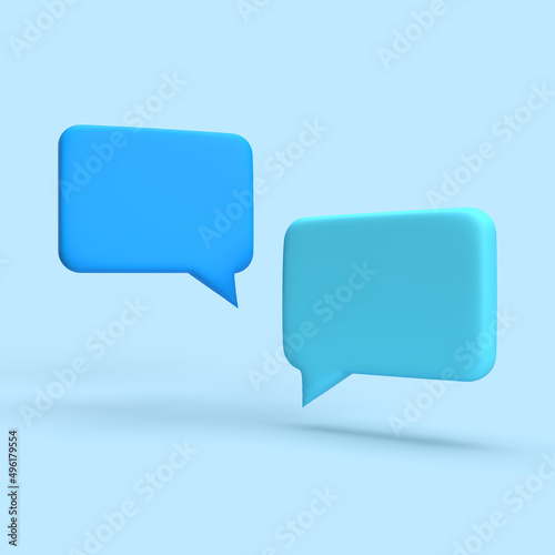 3D Chat Bubbles Minimal Concept of Social Media Messages 3D Illustrations