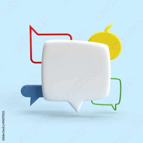 3D Chat Bubbles Minimal Concept of Social Media Messages 3D Illustrations