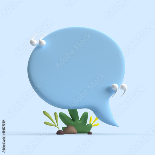 3D Chat Bubbles Minimal Concept of Social Media Messages 3D Illustrations