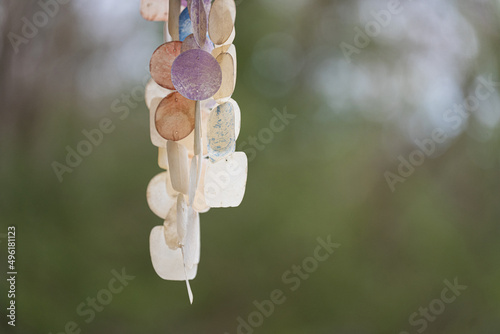 Pretty chimes hanging outside