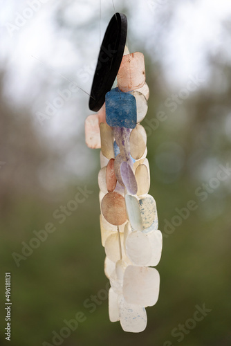 Wind chimes hanging outside