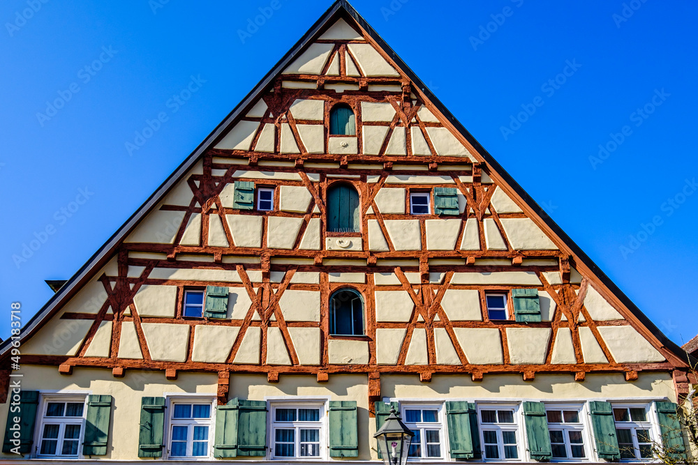 historic buildings at the old town of Gunzenhausen