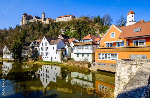 historic buildings at the old town of Harburg photo