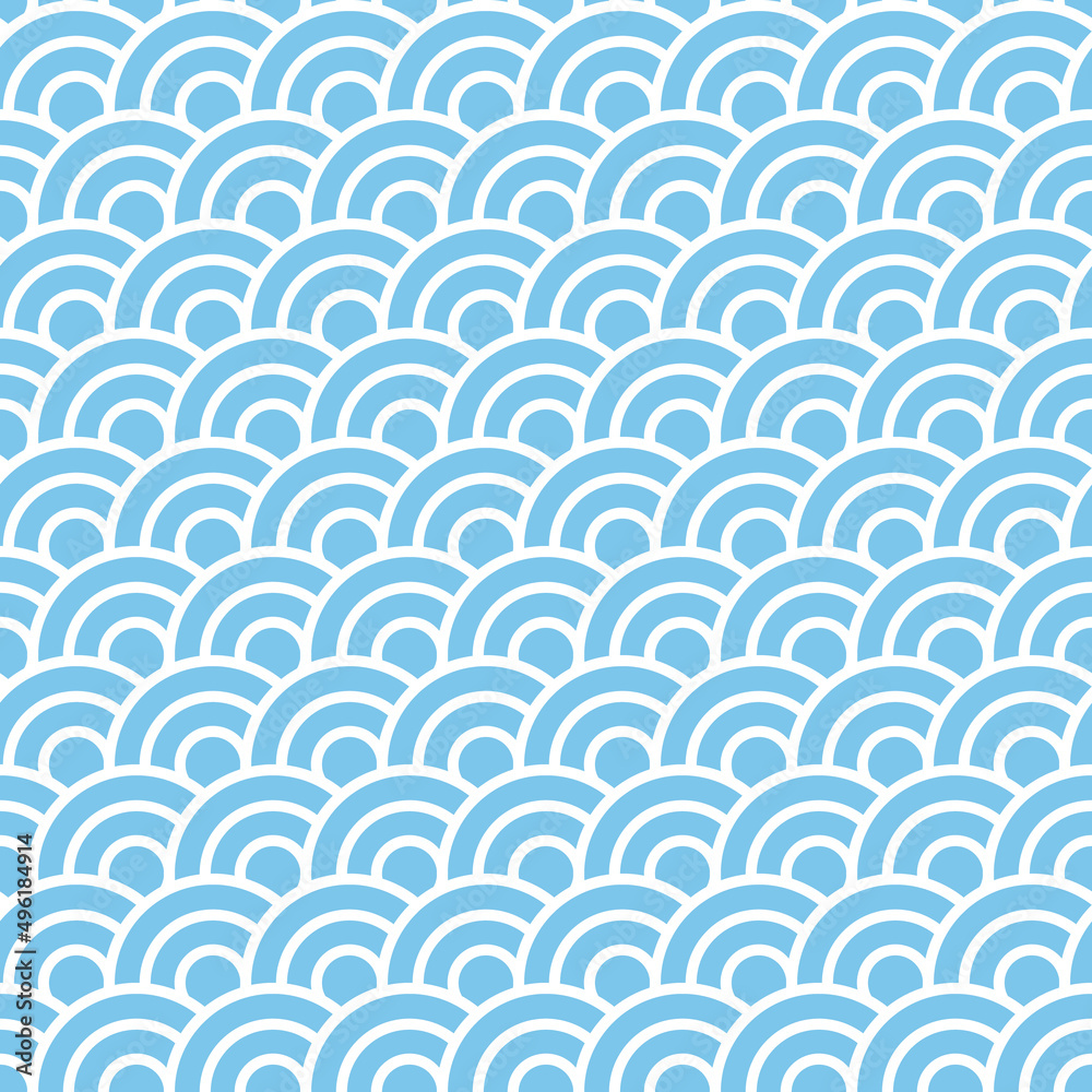 Wave simple seamless blue and white pattern Wave simple seamless blue and white pattern