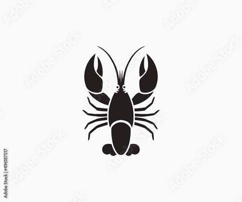 Sea lobster icon. Silhouette lobster vector. Crawfish vector icon template.
