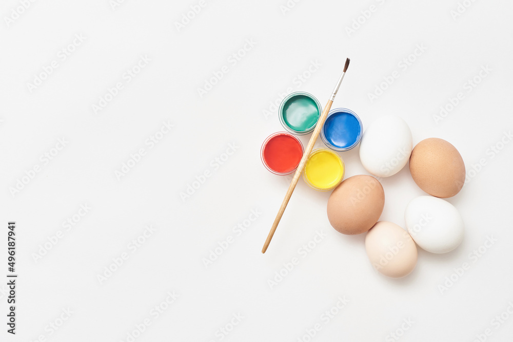 Chicken eggs and paints Chicken eggs and paints