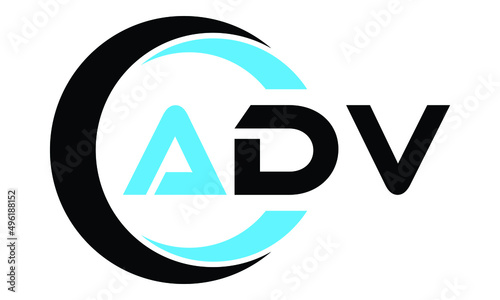 ADV swoosh logo design vector template | monogram logo | abstract logo | wordmark logo | lettermark logo | business logo | brand logo | flat logo.

