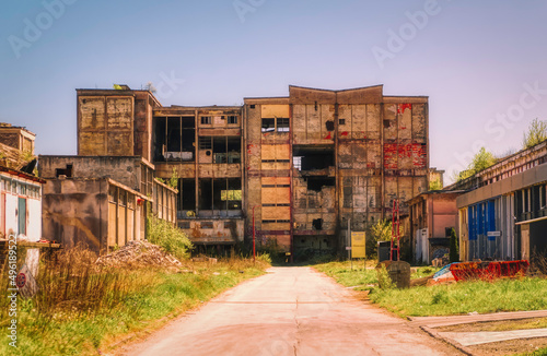 Remains of old plant build during communist s era in Yugoslavia.