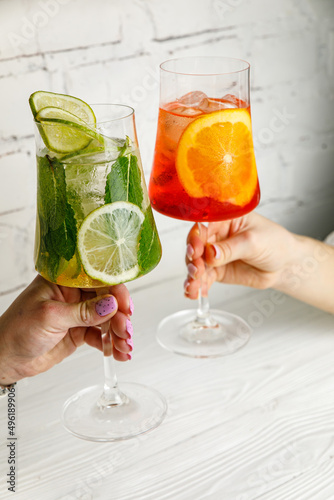 assorted cocktails on a wooden table
