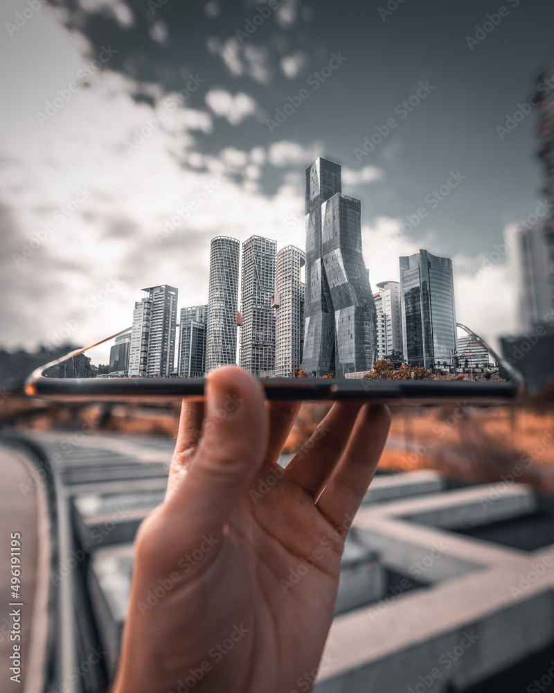 Obraz premium Santa Fe CDMX Skyline Composing