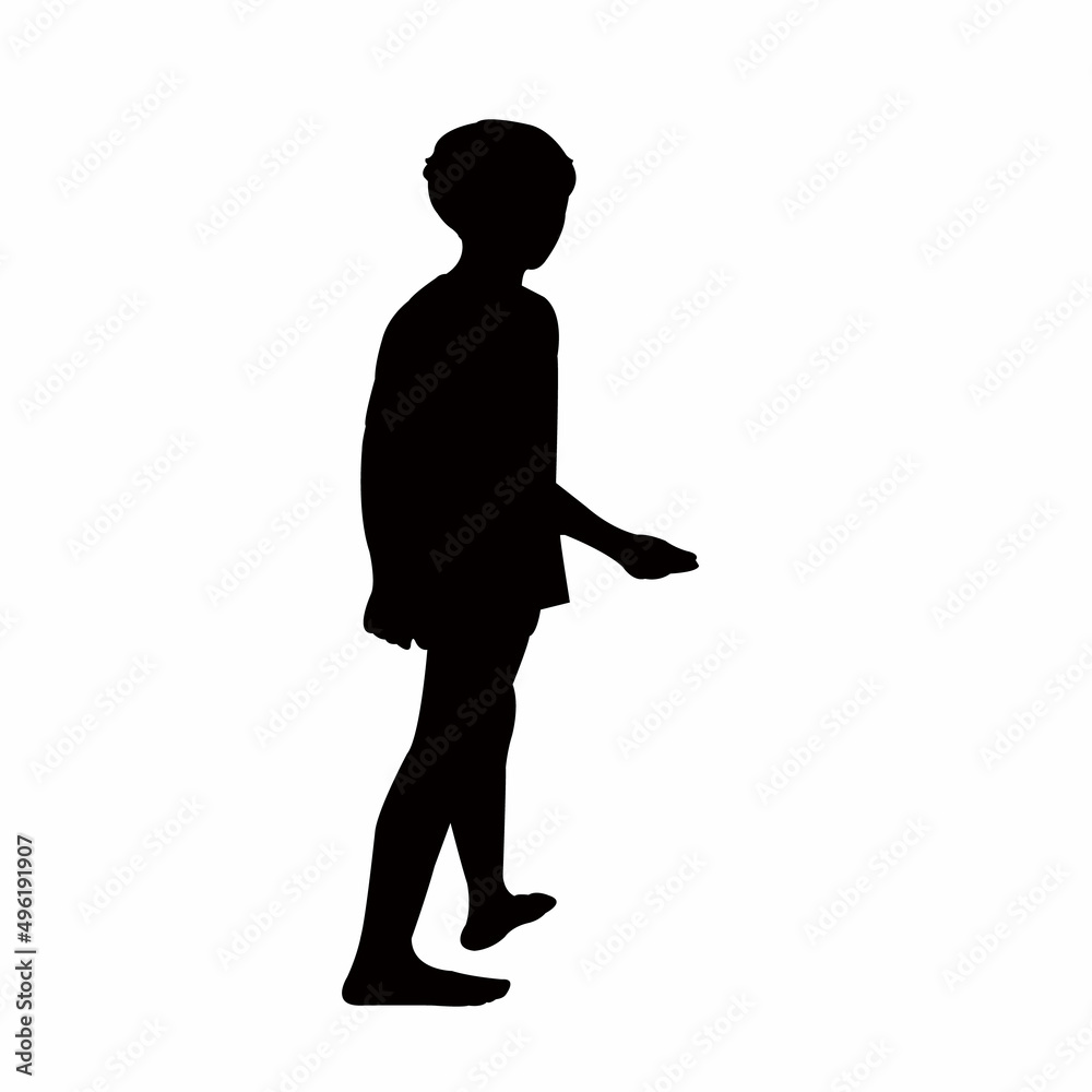  a boy body silhouette vector