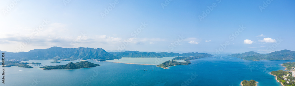 Panorama view of Plover Cover Reservoir, Hong Kong