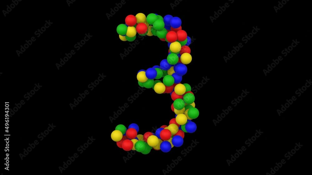 Toy Ball Animation Themed Font Number 3 Toy Ball Animation Themed Font Number 3