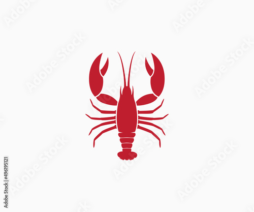 Sea lobster icon simple style. Crawfish icon vector template.
