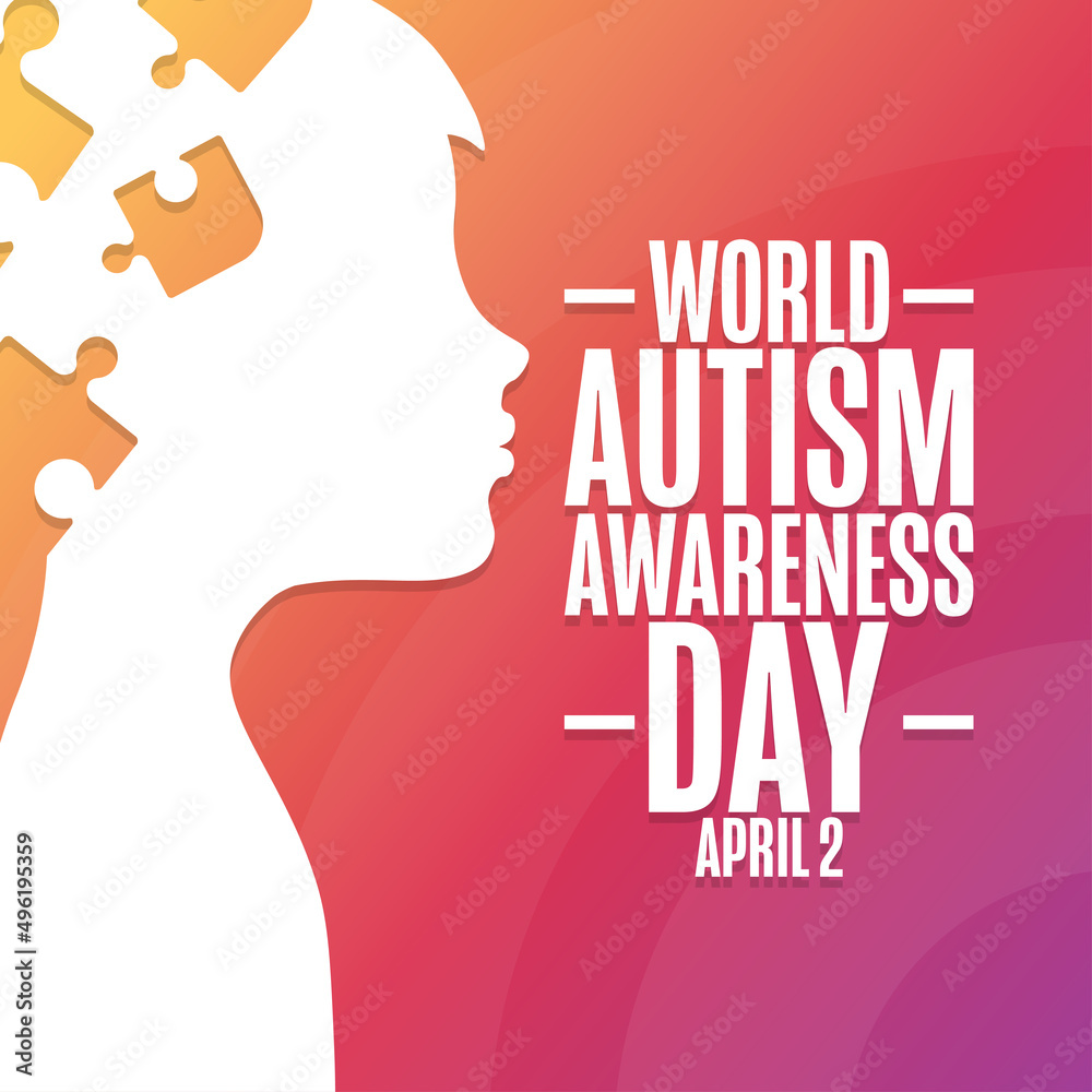 World Autism Awareness Day. April 2. Holiday concept. Template for background, banner, card, poster with text inscription. Vector EPS10 illustration. World Autism Awareness Day. April 2. Holiday concept. Template for background, banner, card, poster with text inscription. Vector EPS10 illustration.
