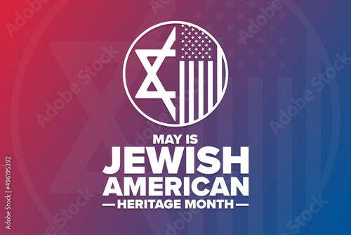 May is Jewish American Heritage Month. Holiday concept. Template for background, banner, card, poster with text inscription. Vector EPS10 illustration.