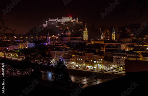 View of Salzburg night