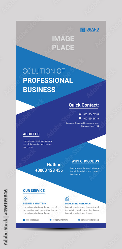 Roll up banner design template with modern