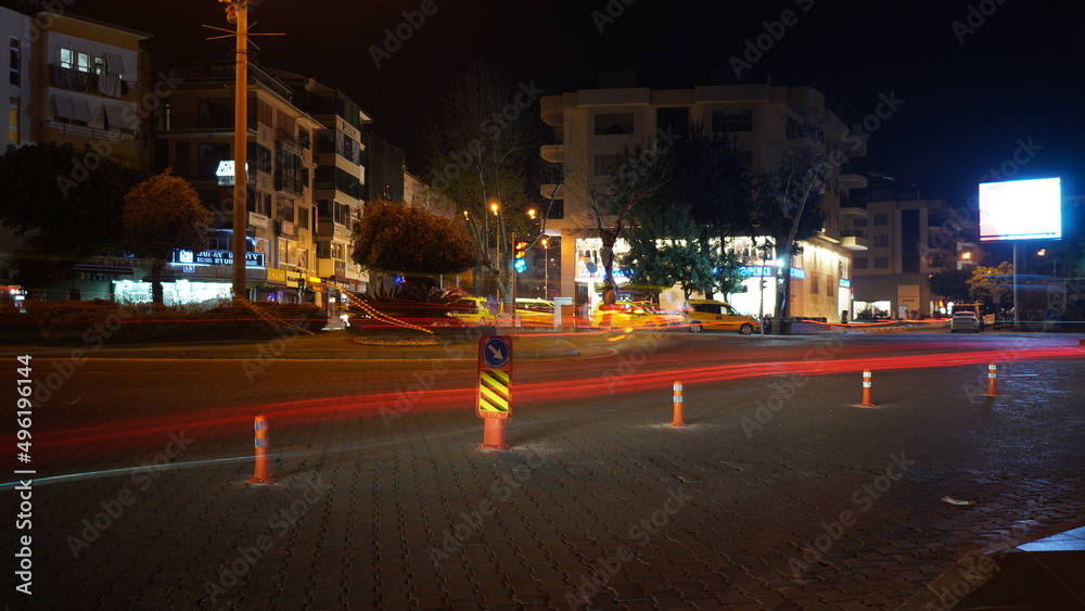 Obraz premium time lapse of traffic at night
