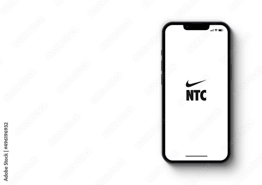 Nike Training Club NTC app on the smartphone iPhone 13 screen. White  background. Rio de Janeiro, RJ, Brazil. March 2022 Stock Photo | Adobe Stock