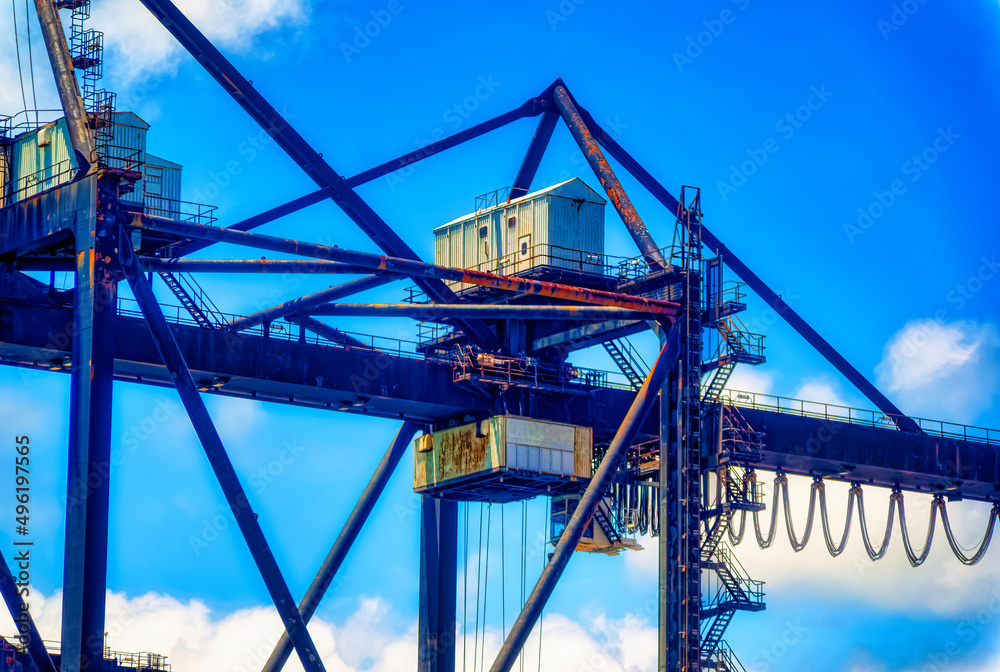 Aerial view over cargo cranes and ships in cargo port of Miami, Florida, USA. Aerial view over cargo cranes and ships in cargo port of Miami, Florida, USA.