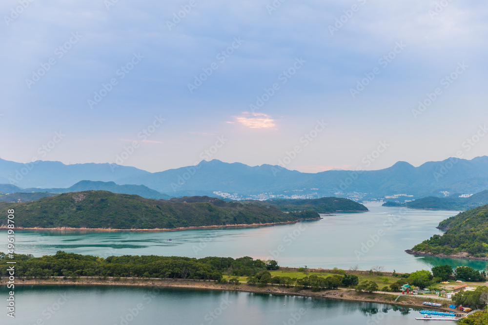 Evening of High Island Reservoir, Hong Kong Geological Park, outdoor