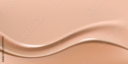 Realistic foundation creamy texture for beauty products ad, 3d effect. Foundation liquid design
