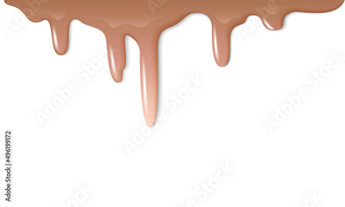 Realistic foundation creamy texture for beauty products ad, 3d effect. Foundation liquid design. Dripping cream