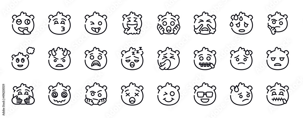 emoji thin line icons collection. emoji editable outline icons set. sweating emoji, wondering imagine angry with horns surprise sleeping stock vector. emoji thin line icons collection. emoji editable outline icons set. sweating emoji, wondering imagine angry with horns surprise sleeping stock vector.