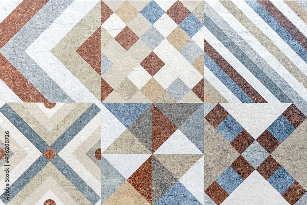 Matte ceramic tiles with multi-colored patterns. Tile background for design. Matte ceramic tiles with multi-colored patterns. Tile background for design.