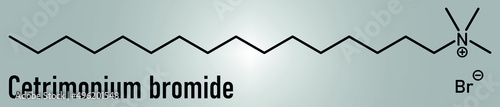 Cetrimonium bromide antiseptic surfactant molecule. Skeletal formula.